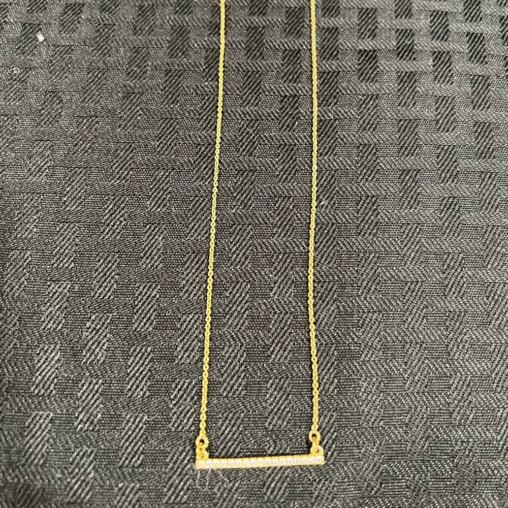 Pave bar necklace made exclusively with Swarovski crystals- gold plated